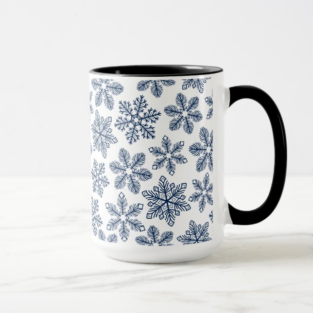Blaue Schneeflocken Tasse (Rechts)