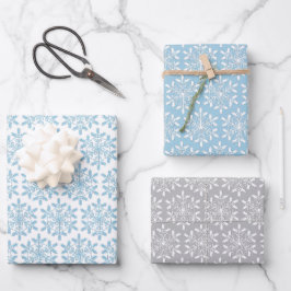 Blaue Schneeflocken Umschlagpapier flaches Blatt S