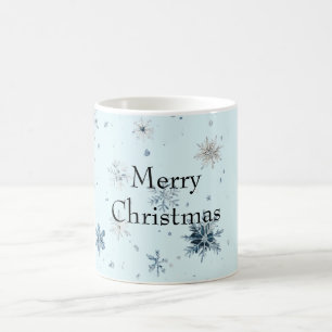 Blaue Schneeflocken Weihnachten Kaffeetasse