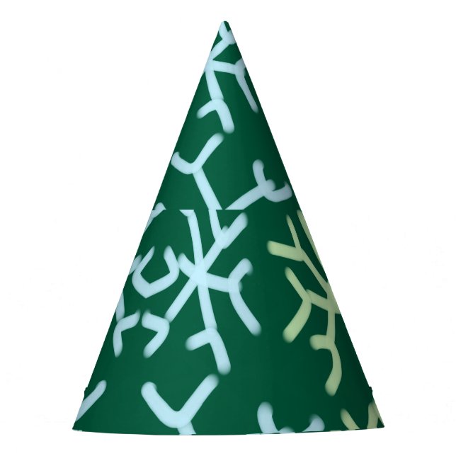 Blaue Schneeflocken Weihnachtsmuster Schneemuster Partyhütchen (Vorderseite)