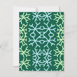 Blaue Schneeflocken Weihnachtsmuster Schneemuster Postkarte