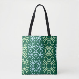 Blaue Schneeflocken Weihnachtsmuster Schneemuster Tasche