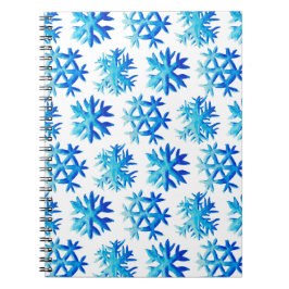 Blaue Schneeflocken Winterfarbenmuster Notizblock
