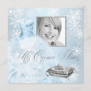 Blaue Schneeglöckchen Foto Quinceanera-Einladung Einladung