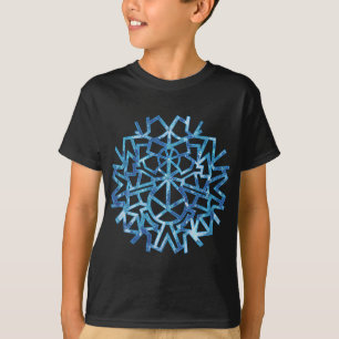 Blaue Schneemann-Schneeflocke T-Shirt