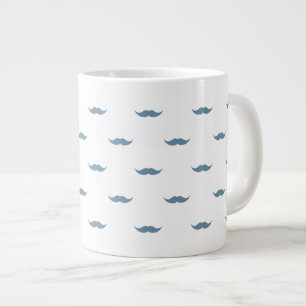 Blaue Schnurrbärte Jumbo-Tasse