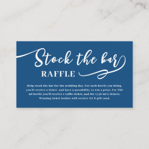 Blaue Schrift Stock the Bar Brautparty Begleitkarte