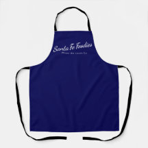 Blaue Schürze mit Santa Fe Foodies-Logo
