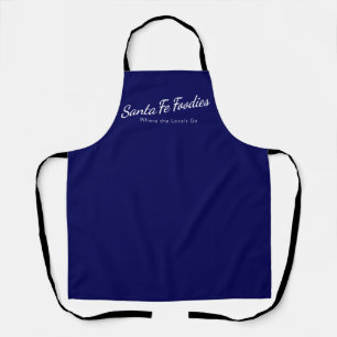 Blaue Schürze mit Santa Fe Foodies-Logo