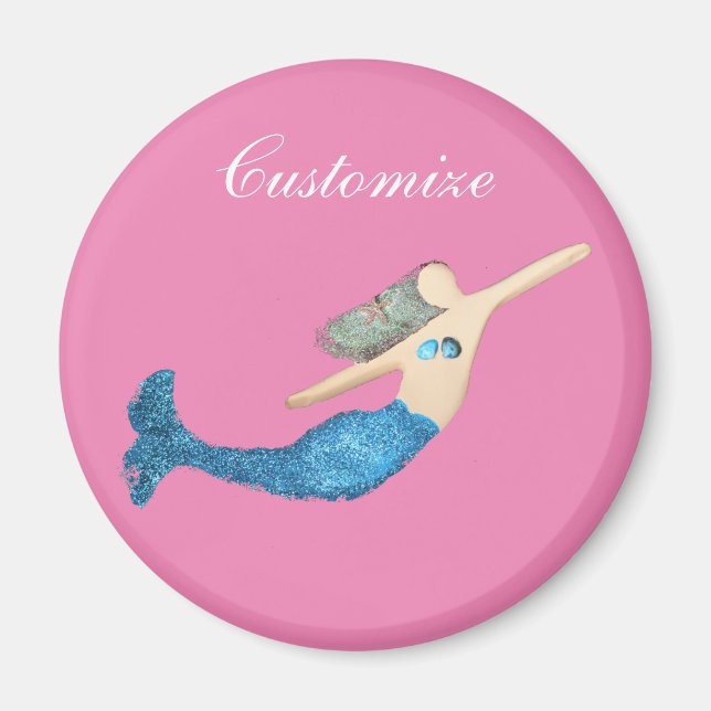 Blaue Schwanz Meerjungfrau schwimmen Thunder_Cove Magnet (Vorne)