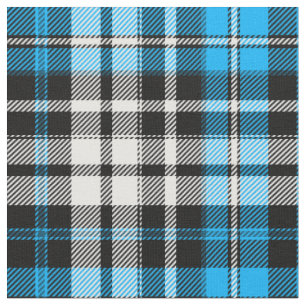 Blaue Schwarz-Weiß-Karo-Tartan-Muster-Design  Stoff