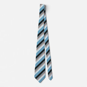 Blaue Schwarz-weiß rosa Streifen Krawatte
