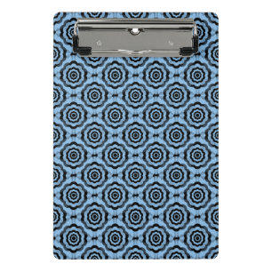 Blaue schwarze Blumen nahtloses Muster Mini Klemmbrett