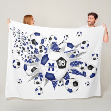 Blaue schwarze Fußballbälle Stars Mädchen nennen