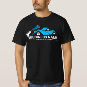 Blaue Schwarze Haus-Druckreinigungsdienstleistung T-Shirt