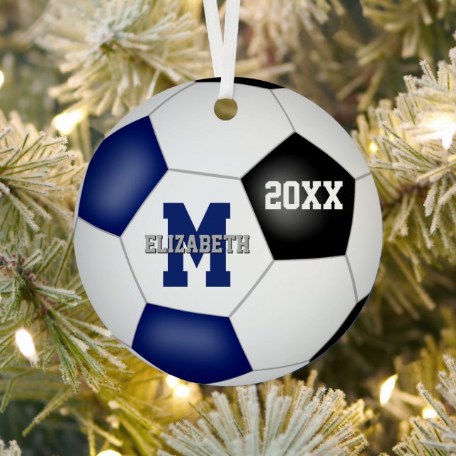 Blaue schwarze Mädchen Jungen Schulmannschaft Farb Ornament Aus Metall (InSitu)
