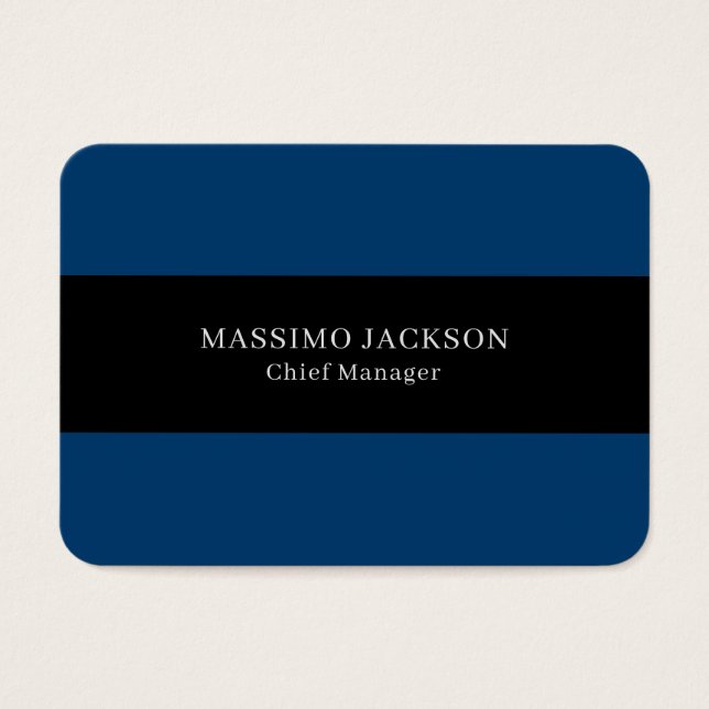 Blaue schwarze minimalistische professionelle Prof (Vorderseite)