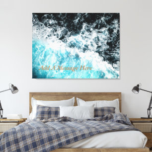 Blaue schwarze Ozeanwellen Hawaii anpassbar Leinwanddruck