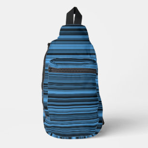 Blaue schwarze Streifen Crossbody Bag