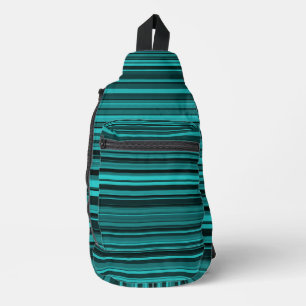 Blaue schwarze Streifen Crossbody Bag
