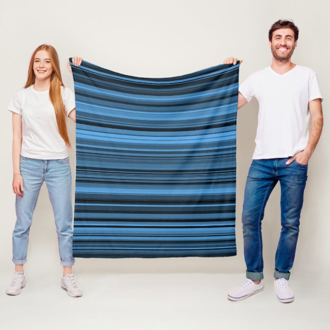 Blaue schwarze Streifen Fleecedecke (Beispiel)