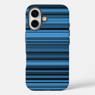 Blaue schwarze Streifen iPhone 16 Hülle