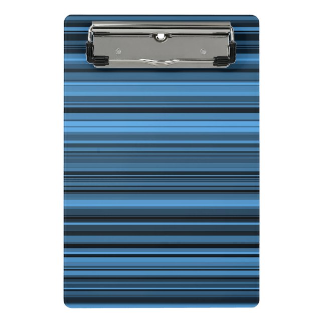Blaue schwarze Streifen Mini Klemmbrett (Vorderseite)