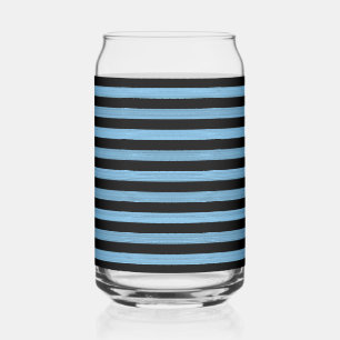 Blaue schwarze Streifen nahtloses Muster Dosenglas