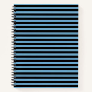 Blaue schwarze Streifen Nahtloses Muster Notizbuch