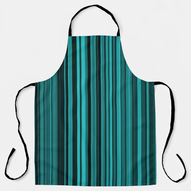 Blaue schwarze Streifen Schürze (Vorderseite)