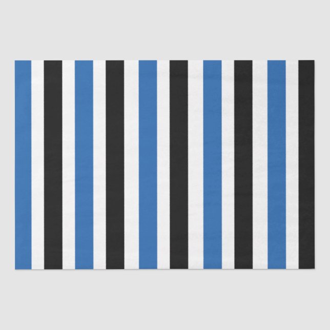 Blaue schwarze Streifen Seidenpapier (Vorderseite)