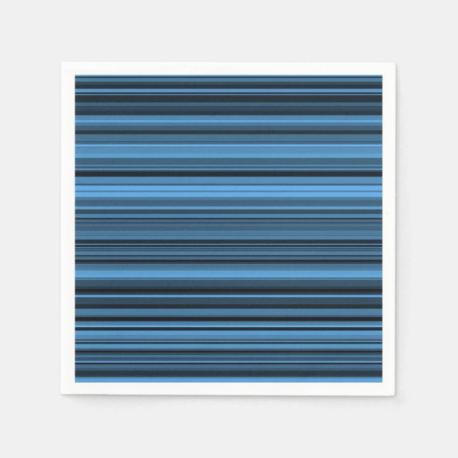 Blaue schwarze Streifen Serviette (Vorderseite)