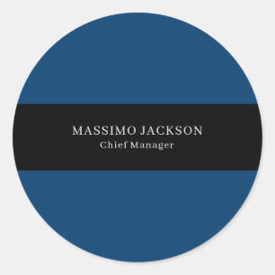 Blaue schwarze trendige einfache minimalistische P Runder Aufkleber