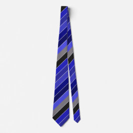 Blaue, schwarze und weiße Diagonalstreifen Krawatte