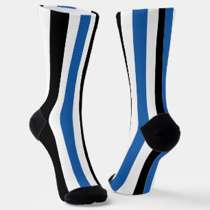 Blaue schwarze vertikale Streifenmuster Socken