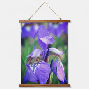 Blaue Schwertlilie mit blasslila Fahne Wandteppich Mit Holzrahmen