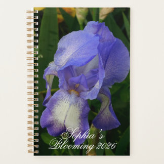 Blaue Schwertlilien-Blumen-Makro-Kunst: Floraler P Planer