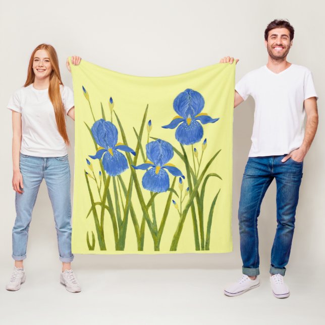 Blaue Schwertlilien Fleecedecke (Beispiel)