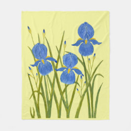 Blaue Schwertlilien Fleecedecke