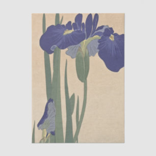 Blaue Schwertlilien von Ohara Koson Seidenpapier