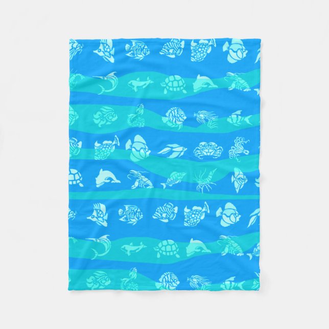 Blaue See Fleecedecke (Vorderseite)