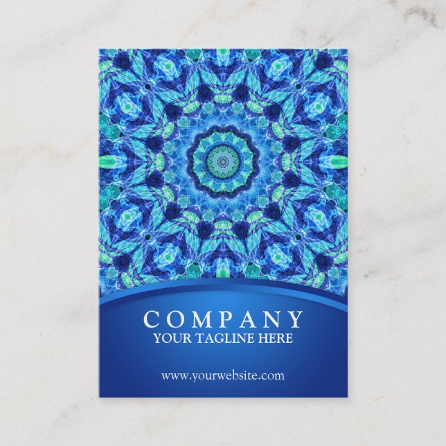Blaue Seejuwel-Mandala Visitenkarte (Vorderseite)