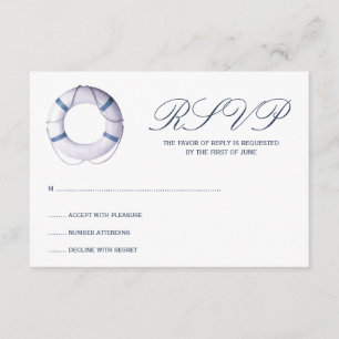Blaue Seeleben-Ring-Wartekarte RSVP Karte