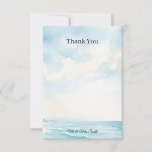 Blaue Seen Aquarell Hochzeits-Dankeskarten Dankeskarte