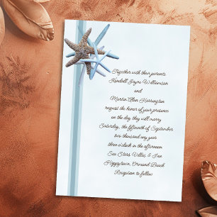 Blaue Seestern-Hochzeitseinladungen Einladung