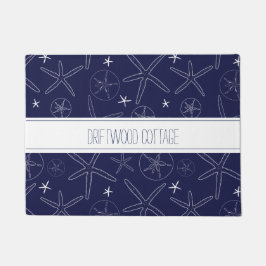 Blaue Seesterne an der Küste, Sand Dollar Doormat Fußmatte