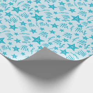 Blaue Seesterne Sommer Strand Hochzeit Nahtloses T Geschenkpapier