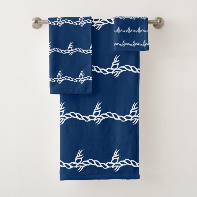 Blaue Segel-Wellen der Nautischen Marine Badhandtuch Set (Insitu)