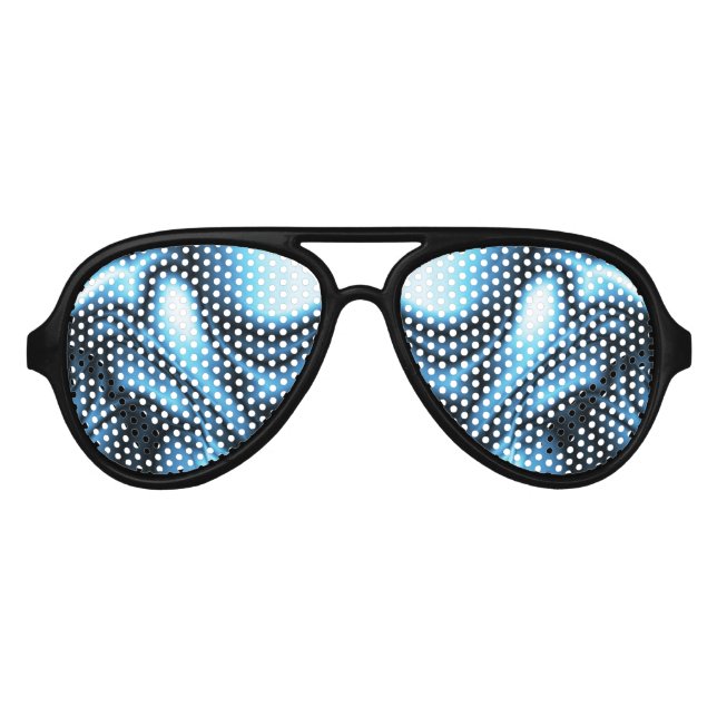 Blaue Seide Partybrille (Vorderseite)