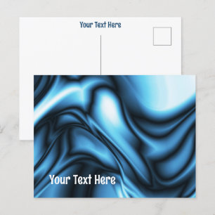 Blaue Seide Postkarte